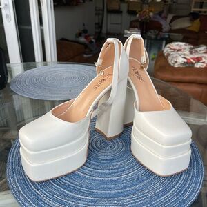 White Platform Heels